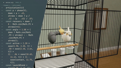 Code Video Model bird demo, video excerpt from 31 to 35.5 seconds